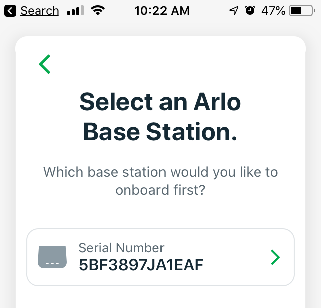 Add Base Station to Arlo Account Again